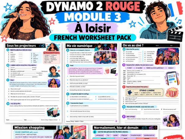 Dynamo 2 Rouge Module 3 – À loisir | French Worksheets & Answers