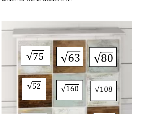 Simplifying surds mystery room
