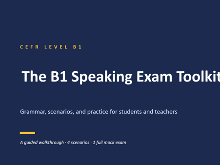B1 Speaking Exam Toolkit – Lesson Plan, Worksheet & PPT | Trinity SELT & LanguageCert Preparation