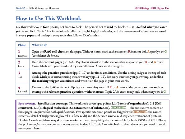 Edexcel IGCSE Biology | Topic 2 Complete Workbook Series | 4SD0 + 4BI1 | Cells · Nutrition · Transport · Coordination | Four-Phase Revision | 93 Exam Questions + Full Mark Schemes