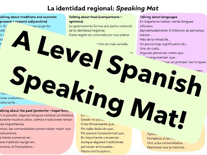 Speaking Mat La identidad regional A Level Spanish