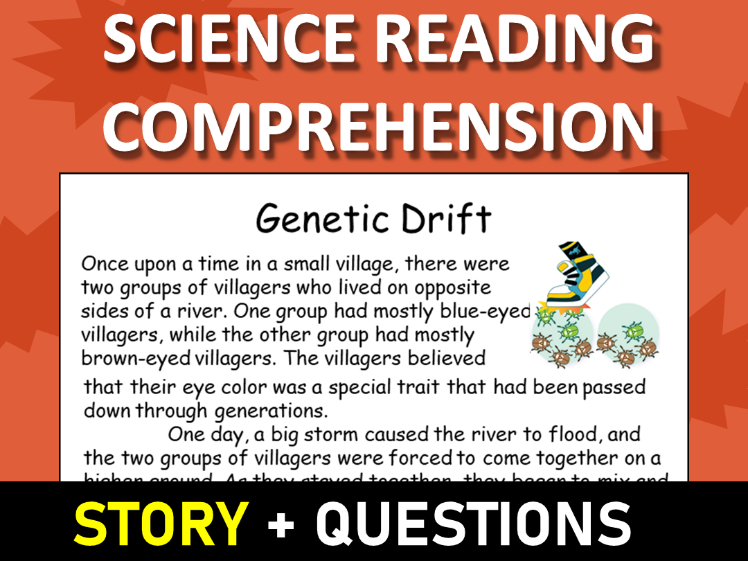 Genetic Drift Reading Science Story Comprehension Questions Worksheet