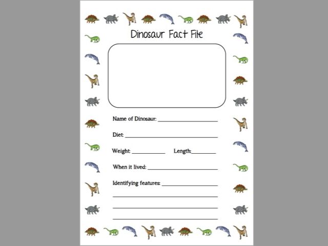 Dinosaur Fact File Activity