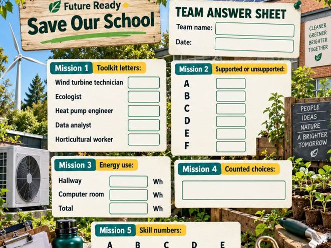 Green Careers Week Escape Room | Save Our School | KS3 KS4 Printable Activity