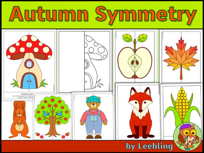 Autumn Symmetry Worksheets