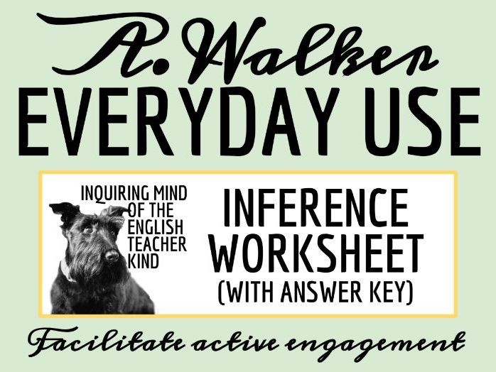“Everyday Use” by Alice Walker Close Reading Analysis Worksheet