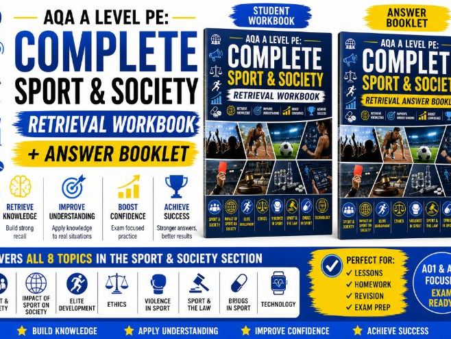 AQA A Level PE – Complete Sport & Society Retrieval Workbook + Answer Booklet