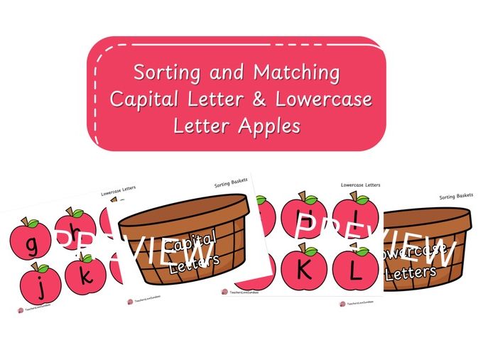 Sorting and Matching Capital Letter & Lowercase Letter Apples