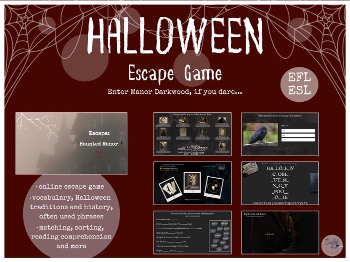 Halloween Online Escape Game (EFL/ESL) - Genially
