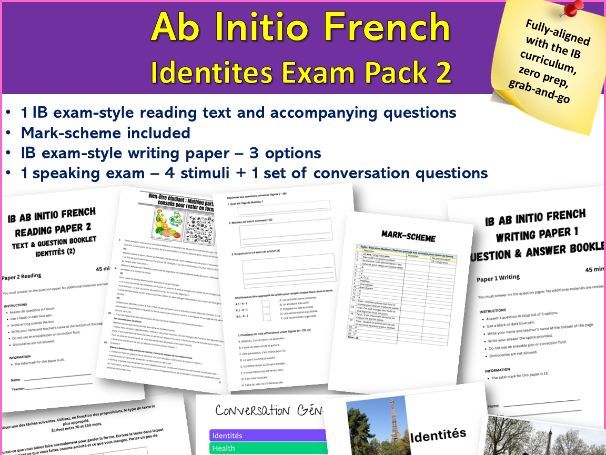 IB French Ab Initio Assessment – Writing&Reading | Identities theme (2)