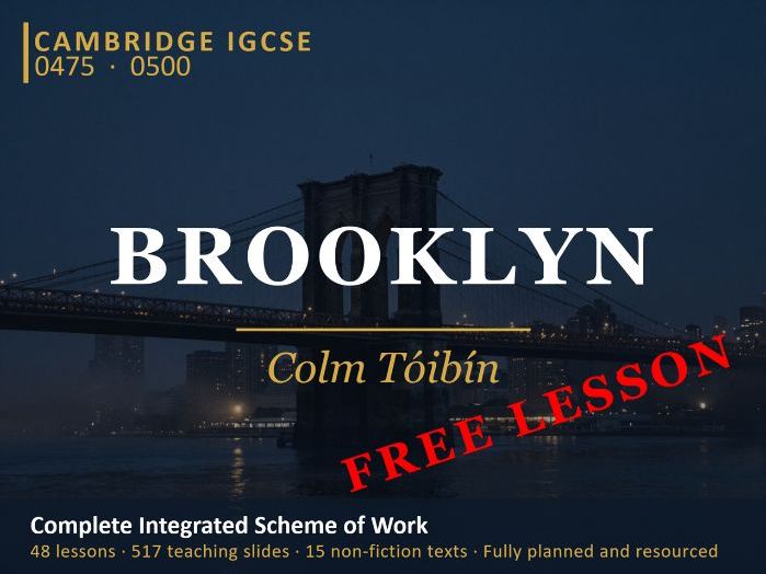 FREE SAMPLE: Brooklyn by Colm Toibin -  0475 & 0500 [IGCSE]