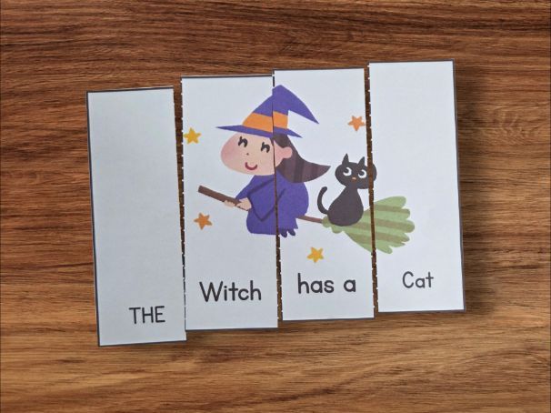 Halloween sentence building puzzles