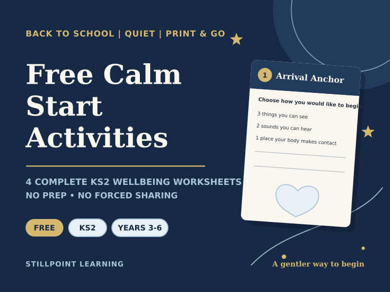 Free Back to School Activities KS2 | 4 Calm Wellbeing Worksheets