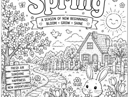 Spring Season Colouring Page