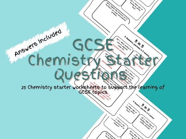 GCSE Chemistry Starter Questions Worksheets PDF