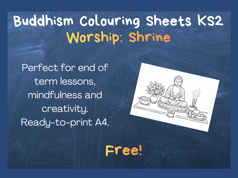 Buddhism Shrine Colouring Sheet - Free!