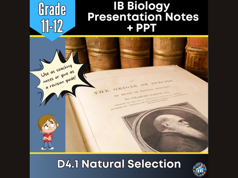 IB DP Biology D4.1 Natural Selection Teaching Notes & PowerPoint 2026