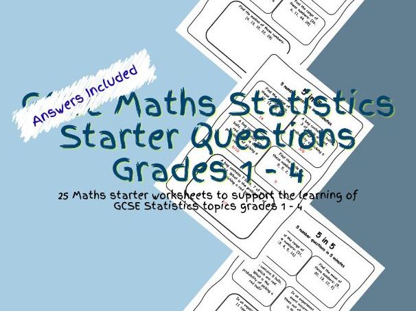 GCSE Maths Statistics Starter Questions Grades 1 - 4