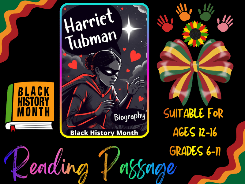 Harriet Tubman NO PREP Underground Railroad Biography | Black History Month Text