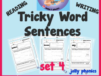 Set 4: Tricky word sentence writing and reading | HFW | Jolly Phonics