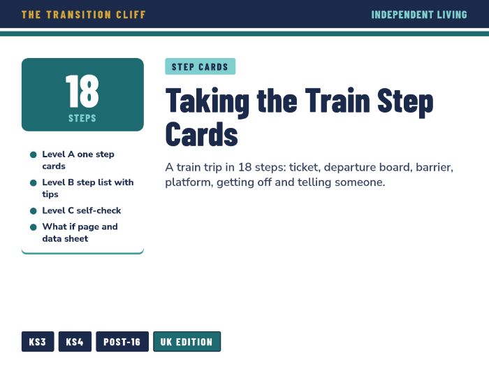 Taking the Train Step Cards: Tickets, Platforms and Barriers for SEND Travel Training (UK)