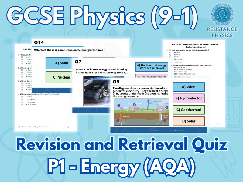 GCSE Science - Revision Quiz - Energy (AQA)