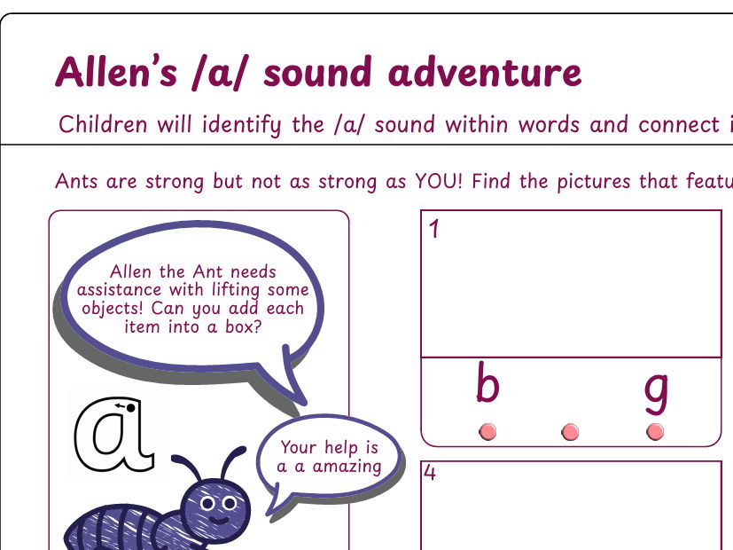 A Sound Phonics Worksheet (EYFS/KS1)