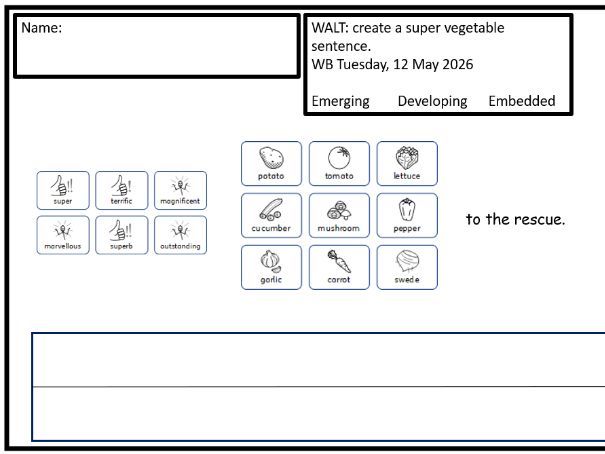 Supertato writing activity