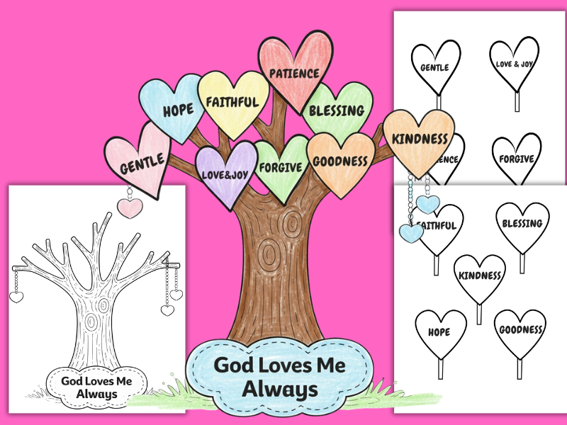 God Loves Me Always Coloring & Craft Pack | Valentine’s Day RE Activity for Primary Students
