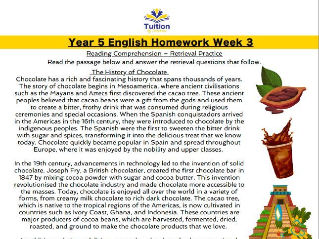 3. Year 5 - Reading Comprehension & Punctuation