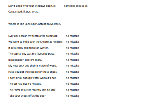 English ISEB pre-test exercises 9-10