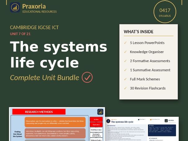 IGCSE ICT (0417) Topic 7- The Systems Life Cycle Pack
