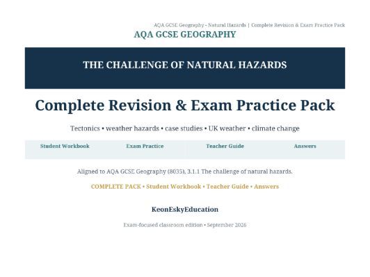 AQA GCSE Geography – The Challenge of Natural Hazards Complete Revision & Exam Practice Pack