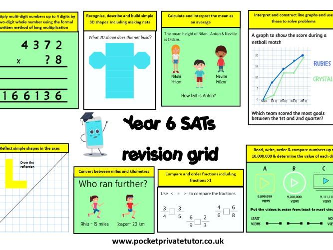 ***FREE*** Year 6 revision grid Teaching Resources