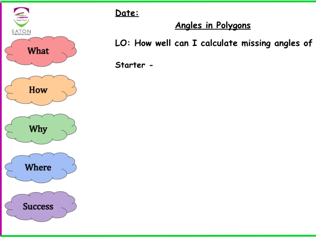 Primary - Missing Angles in Polygons