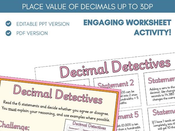 Decimal Place Value Reasoning (up to 3dp) | Worksheet Activity | Place Value