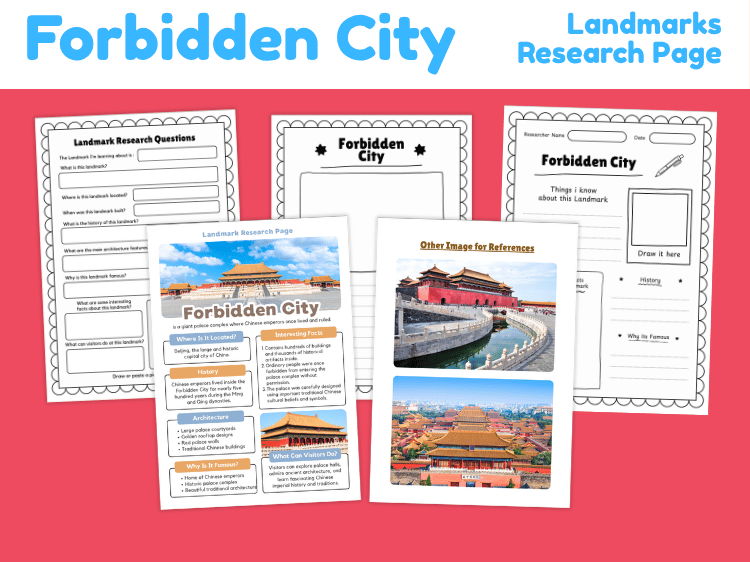 Forbidden City Research Project | Landmark History & Architecture Worksheets