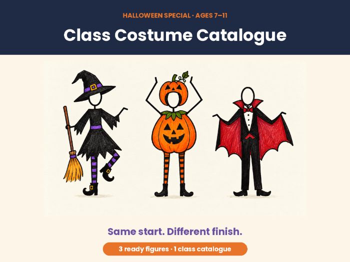 Halloween Class Costume Catalogue KS2-A Halloween art lesson