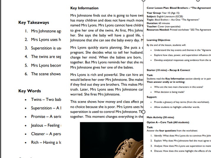 Blood Brothers - Cover - The Agreement - Key Scene