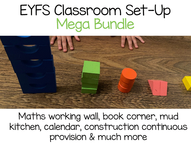 EYFS Classroom Set-Up Mega Bundle : Construction, Maths, Reading & Outdoor Provision Displays