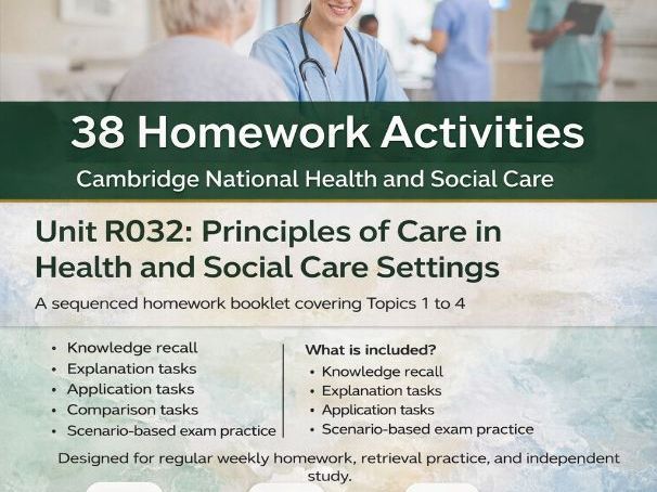 OCR Health and Social Care Unit R032 (Full Year of Weekly Homework)