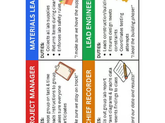 Free STEM Group Role Cards & Badges