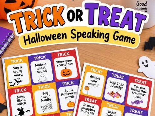 Trick or Treat Halloween Speaking Game | ESL Conversation Cards & Vocabulary