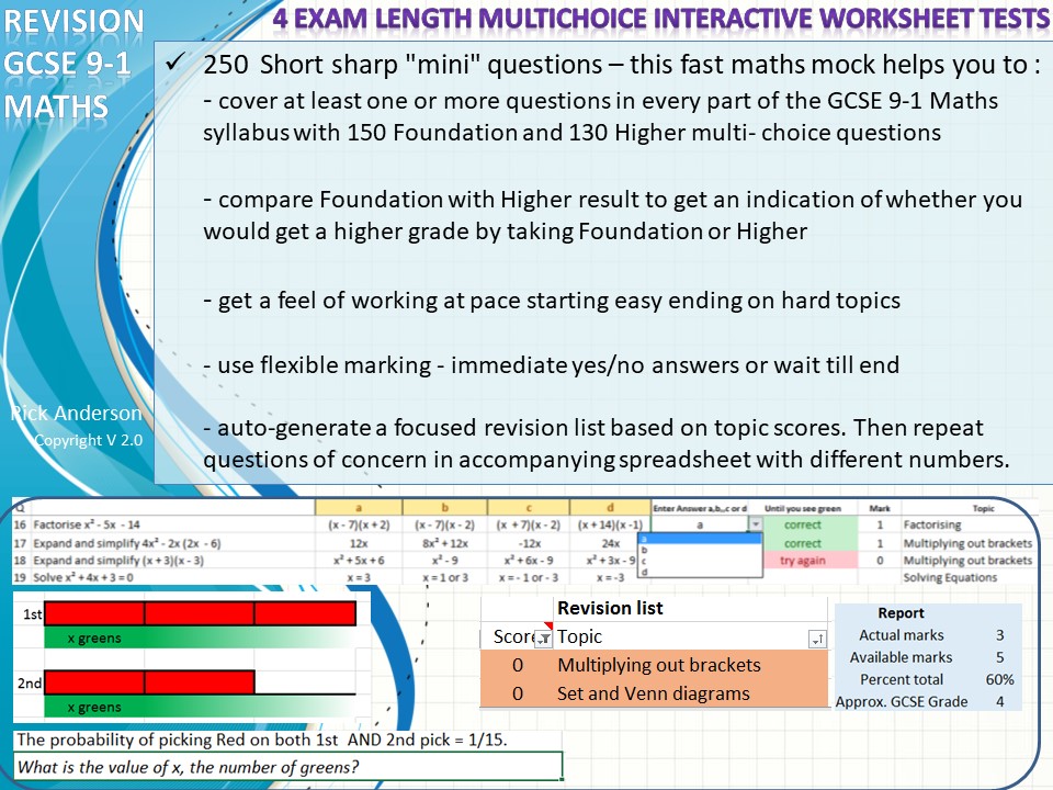 9-1 GCSE Revision – Fast Mock Maths test