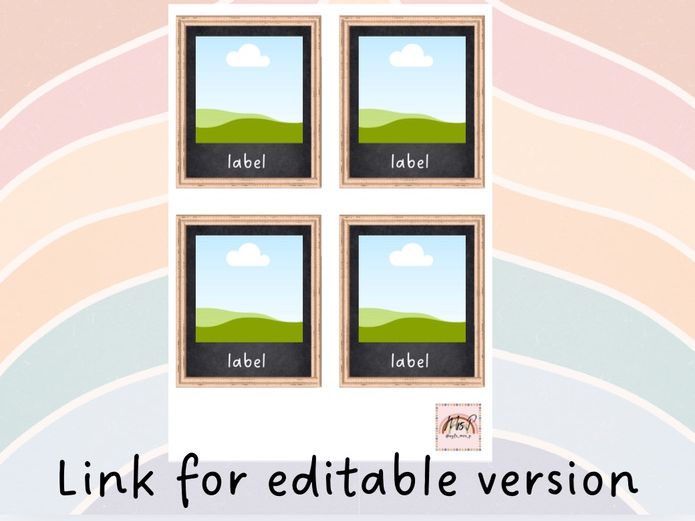 Display - Chalkboard Resource Labels, 4 Per Page Editable