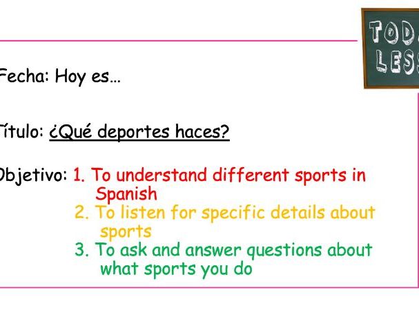 KS3 Spanish Free Time L6 ¿Qué deportes haces? (PPT+SB)