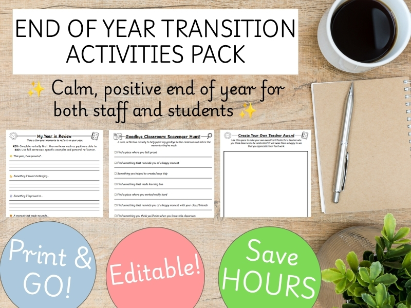 End of Year Transition Activities Pack
