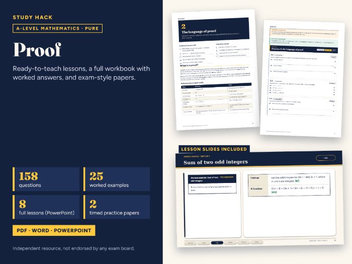 A-level Maths Proof Complete Pack (AQA, Edexcel, OCR)