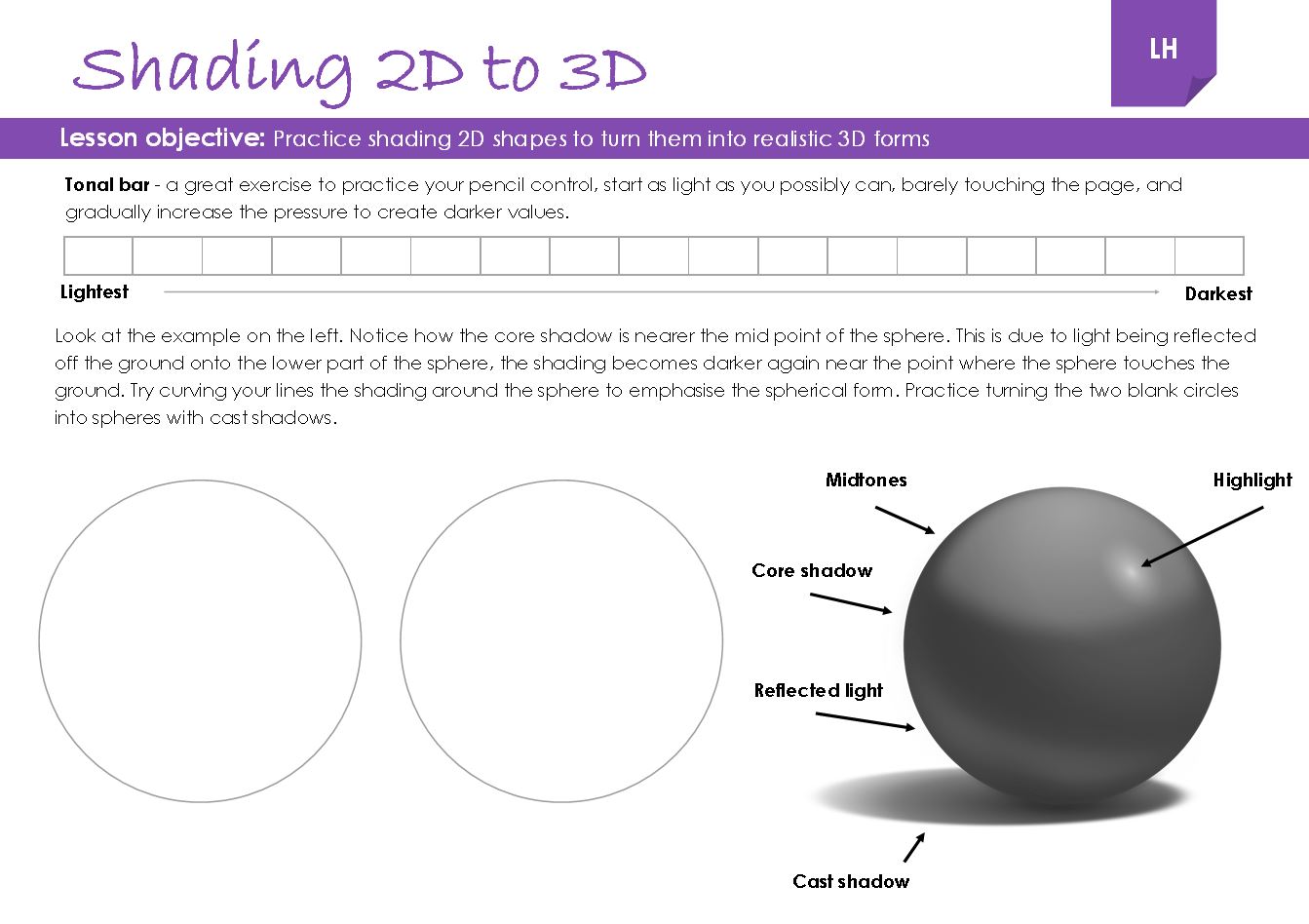 Tonal Shading Worksheets Teaching Resources