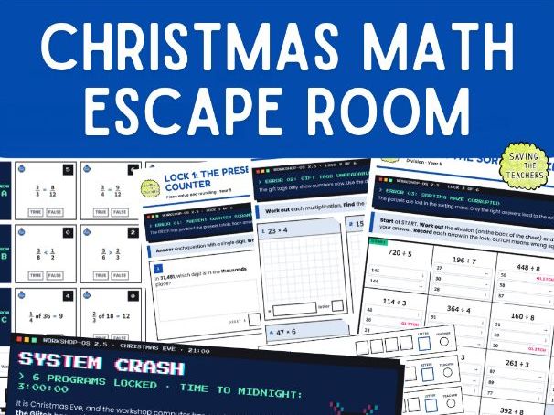 Christmas Maths Escape Room Year 7 Year 8